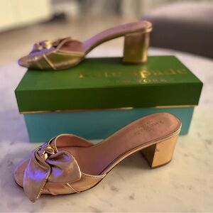 Kate Spade Rose Gold Heeled Mules